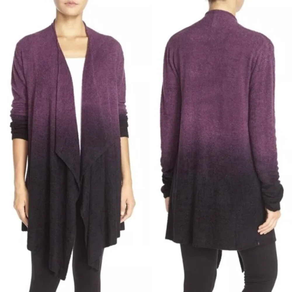 Barefoot Dreams Ombre Calypso Wrap Cardigan Sweater S/M Purple Bamboo